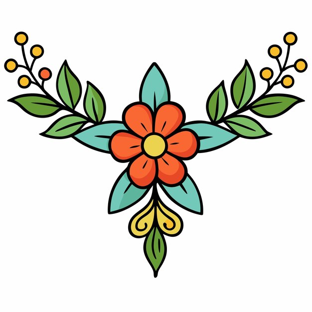 Ilustración vectorial floral de colores
