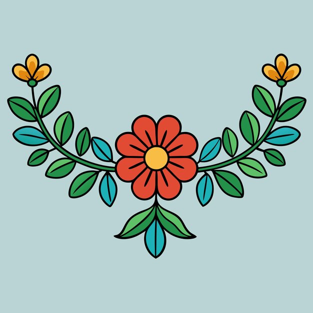 Ilustración vectorial floral de colores