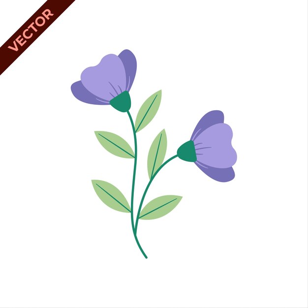 Ilustración vectorial floral Ilustración vectoria plana y colorida con tema floral