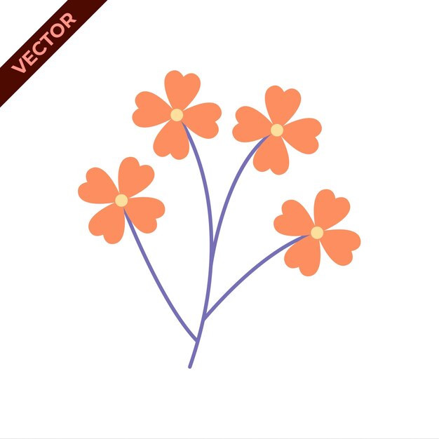Ilustración vectorial floral Ilustración vectoria plana y colorida con tema floral