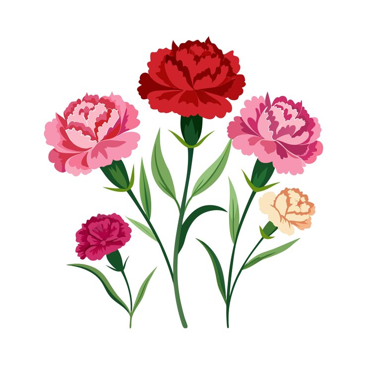 Ilustración vectorial floral minimalista de flores hermosas