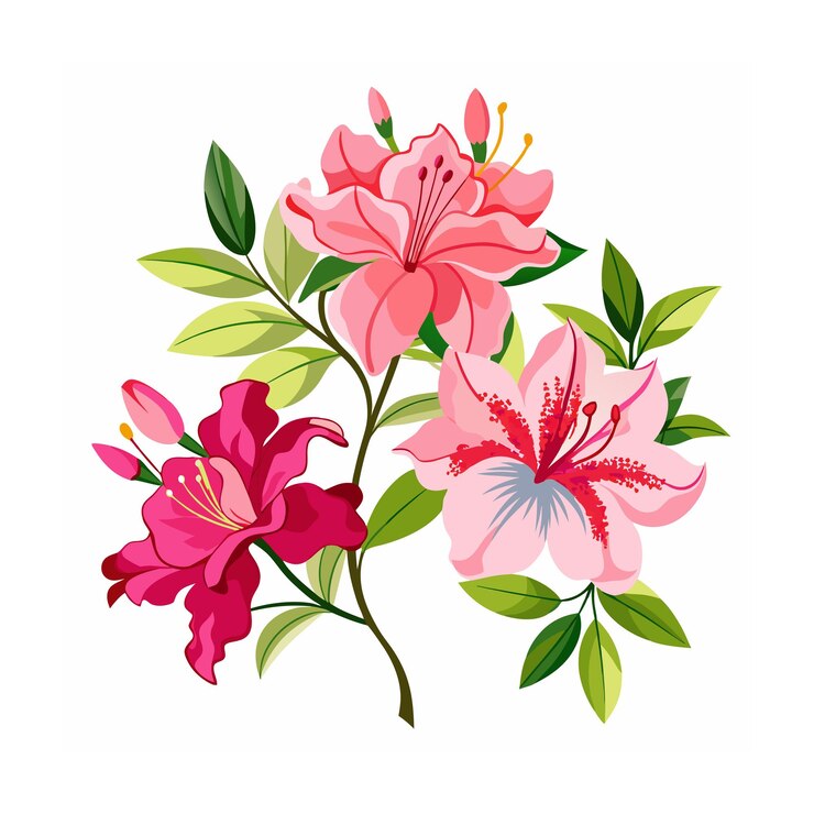 Ilustración vectorial floral minimalista de flores hermosas