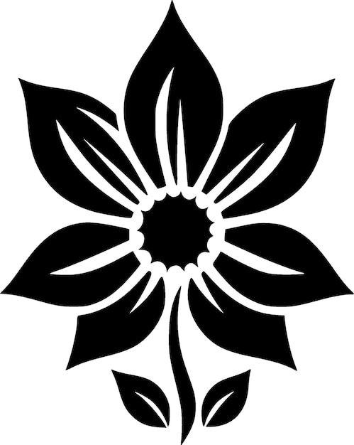 Vector ilustración vectorial de flores en blanco y negro