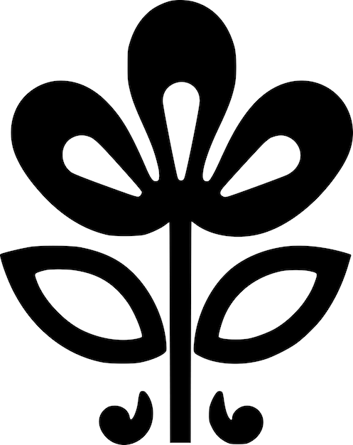 Ilustración vectorial de flores en blanco y negro