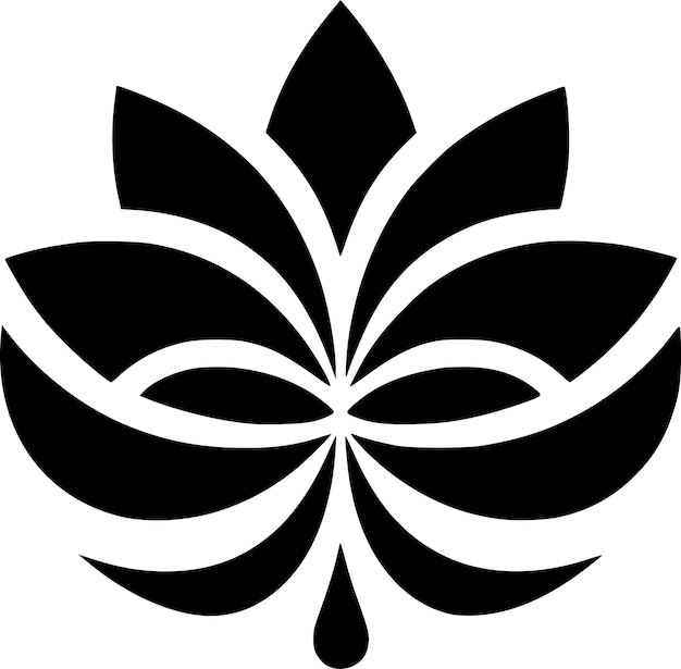 Ilustración vectorial de flores en blanco y negro