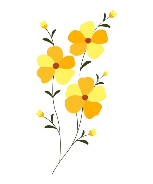 Ilustración vectorial de flores de colores