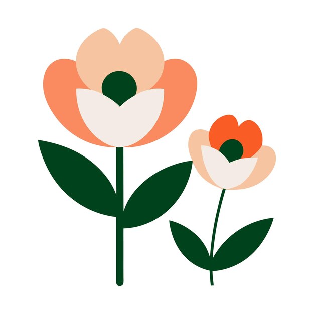 Ilustración vectorial de flores coloridas en fondo blanco