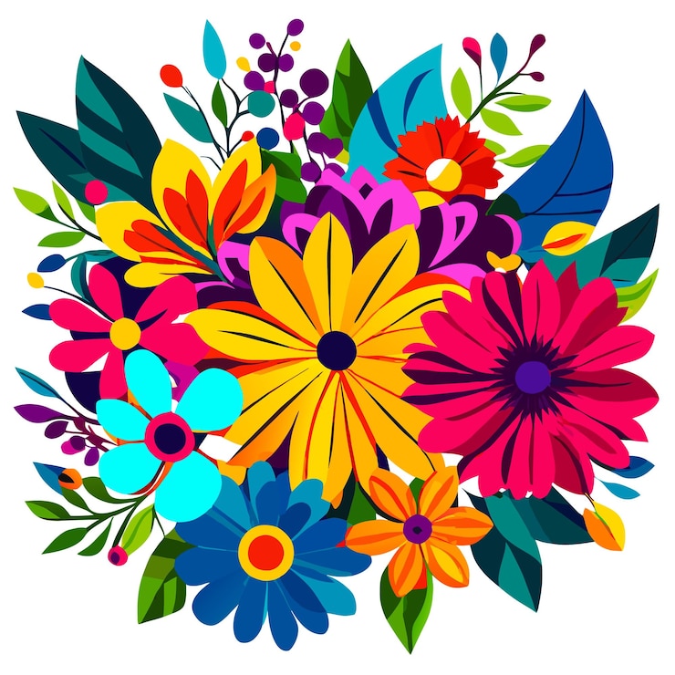 Vector ilustración vectorial de flores florales