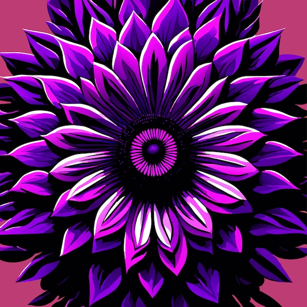 Vector ilustración vectorial de flores y hojas púrpuras