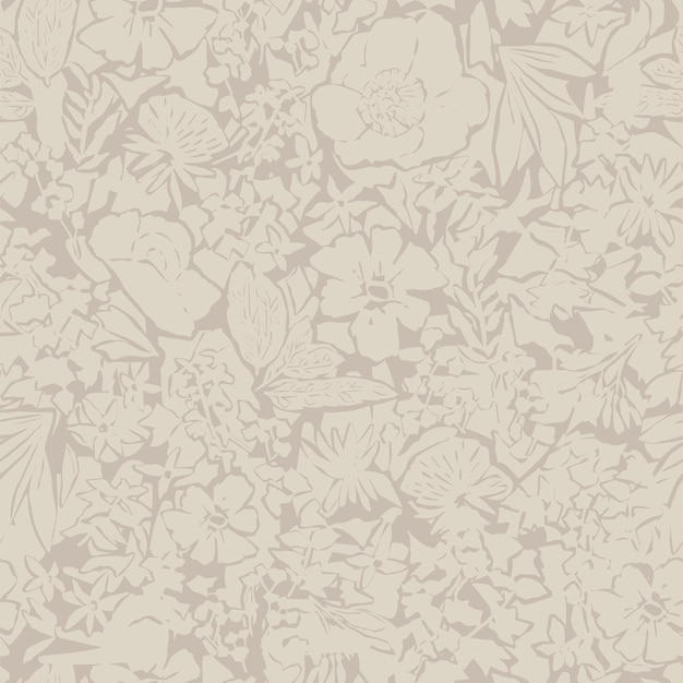Ilustración vectorial de flores lindas patrón de repetición sin costuras obra de arte digital
