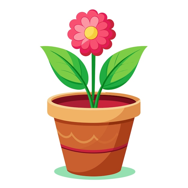 Ilustración vectorial de flores en macetas de plantas de interior
