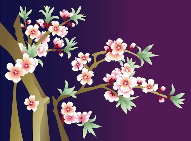 Ilustración vectorial de las flores de primavera