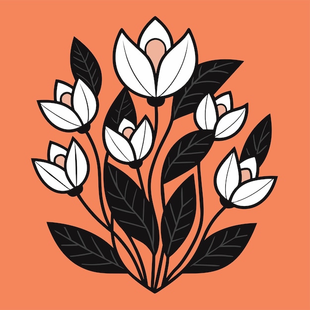 Ilustración vectorial de las flores de tulipán