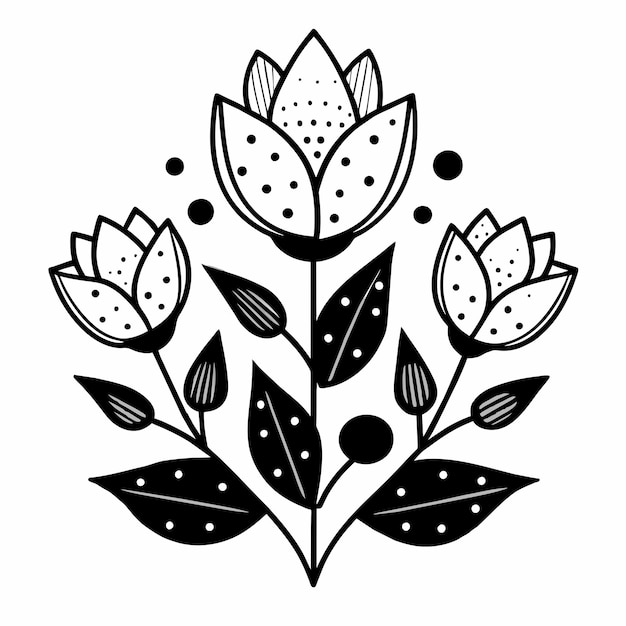 Ilustración vectorial de las flores de tulipán