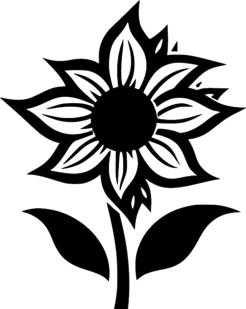 Ilustración vectorial de Flower Minimalist y Flat Logo