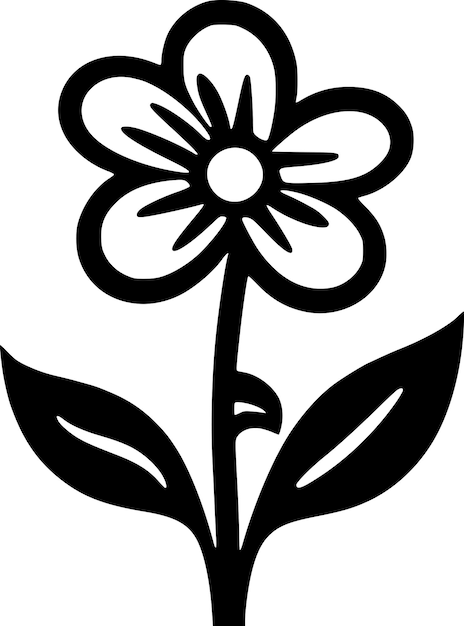 Ilustración vectorial de flower minimalist y flat logo