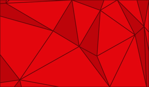 Ilustración vectorial de fondo abstracto rojo hecho de triángulos