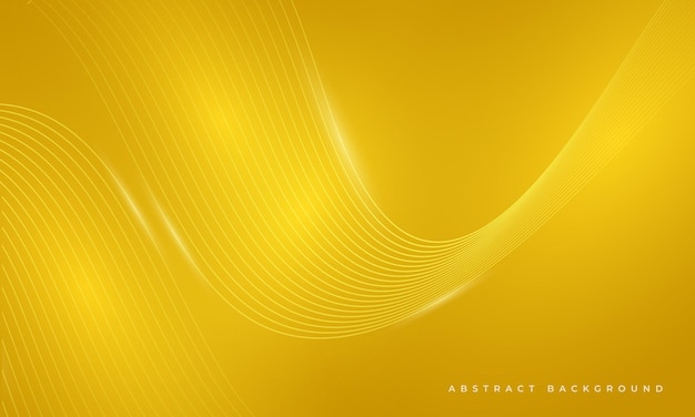 Ilustración vectorial de fondo amarillo abstracto brillante con líneas onduladas brillantes