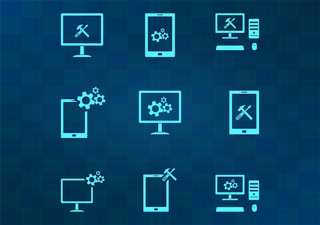 Ilustración vectorial en fondo azul