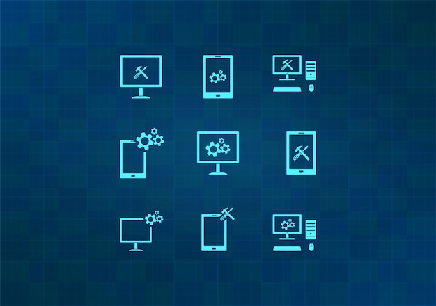 Ilustración vectorial en fondo azul