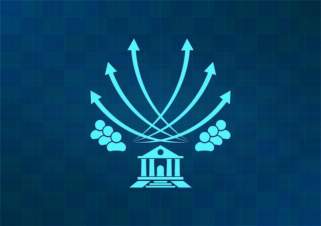Ilustración vectorial en fondo azul