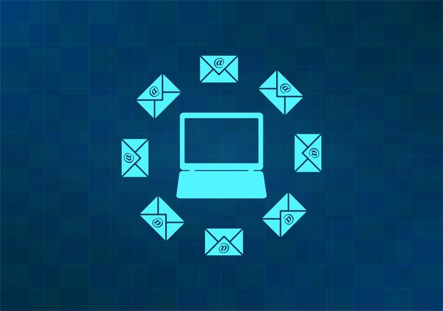 Ilustración vectorial en fondo azul