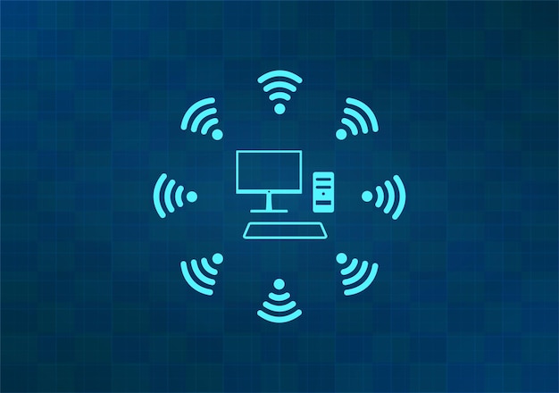 Ilustración vectorial en fondo azul