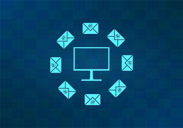 Ilustración vectorial en fondo azul