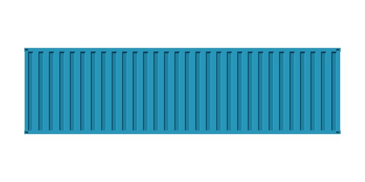 Vector ilustración vectorial del fondo blanco aislada de la fachada azul que contiene la carga marítima