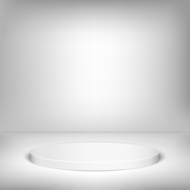 Ilustración vectorial de fondo blanco del podio del ganador de la ronda 3d de la etapa