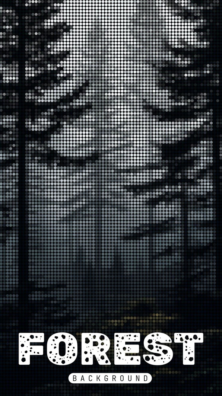 Vector ilustración vectorial del fondo del bosque con fondo de montaña con estilo de mosaico