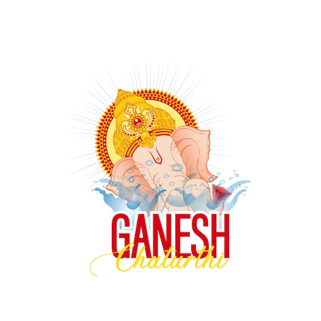 ilustración vectorial del fondo de caricatura de Lord Ganpati para el festival Ganesh Chaturthi de la India