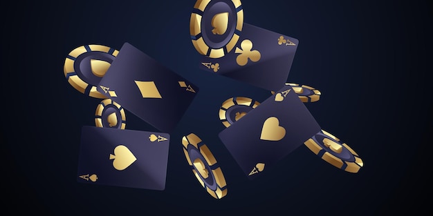 Ilustración vectorial de fondo del casino para juegos de azar cartel estandarte diseño elegante