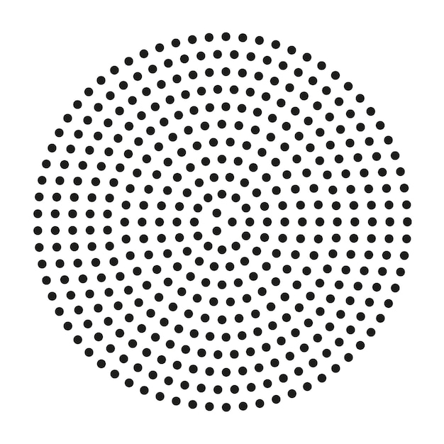 Ilustración vectorial de fondo de círculo de puntos negros abstractos