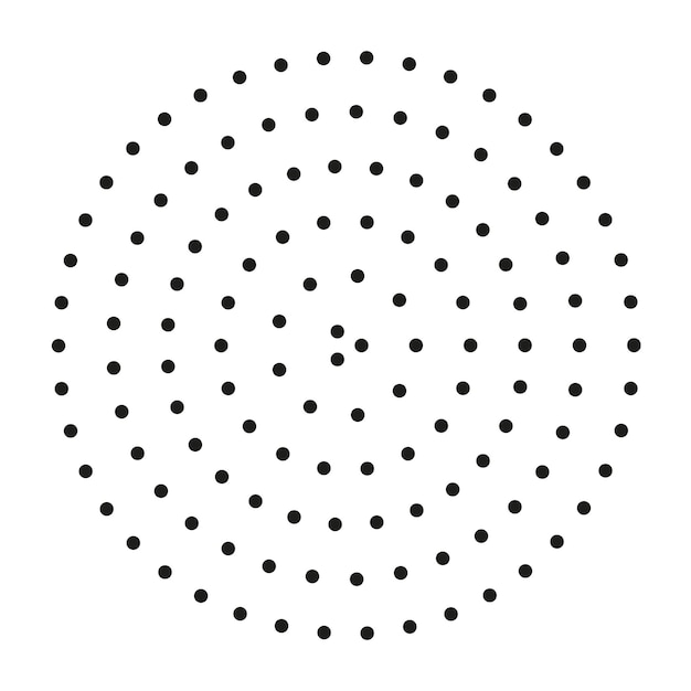 Ilustración vectorial de fondo de círculo de puntos negros abstractos