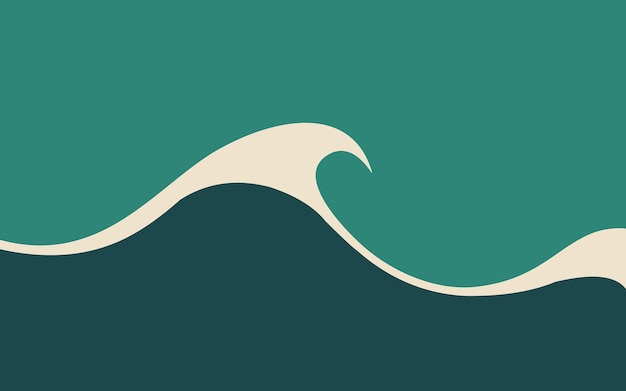 ilustración vectorial de fondo con el concepto de olas del océano