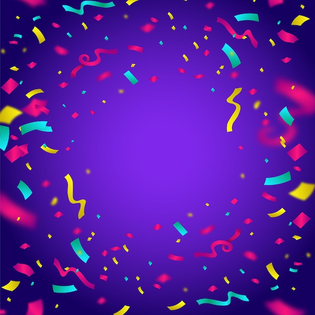 Ilustración vectorial de fondo de confeti de colores