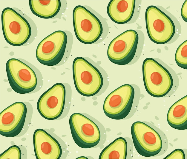 Ilustración vectorial de fondo dibujada a mano por un aguacate plano