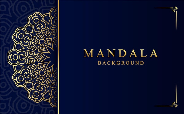 Ilustración vectorial de fondo del diseño de mandala arabesco dorado