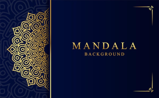 Ilustración vectorial de fondo del diseño de mandala arabesco dorado