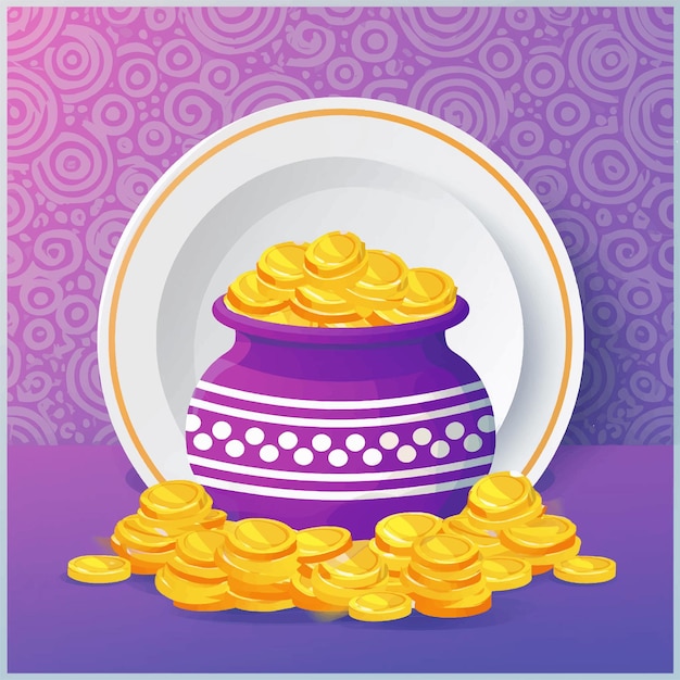 Ilustración vectorial del fondo para el feliz festival religioso de Akshaya Tritiya