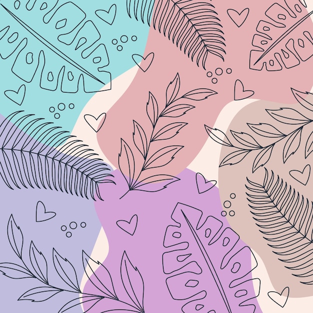 Ilustración vectorial de fondo floral en color pastel