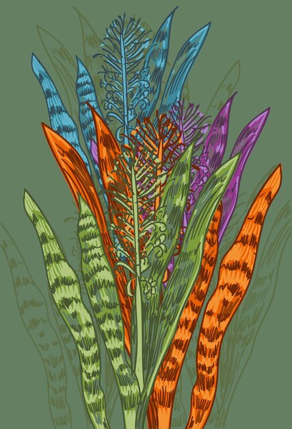 Ilustración vectorial de fondo floral dibujada a mano