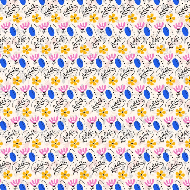 una ilustración vectorial de un fondo con flores azules y rosas y la palabra "bienvenido" en