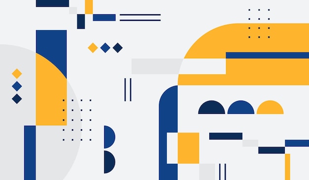Ilustración vectorial de fondo geométrico abstracto azul y amarillo
