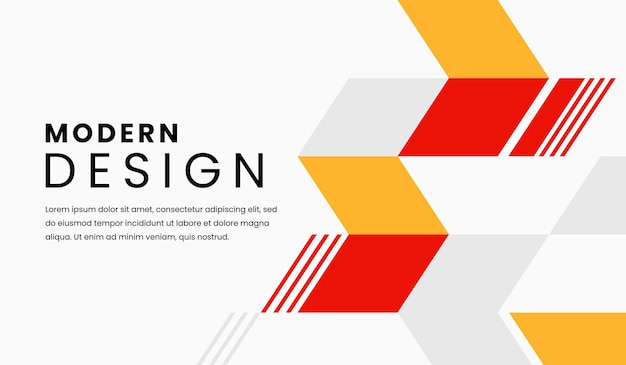 Ilustración vectorial de fondo geométrico abstracto rojo y amarillo