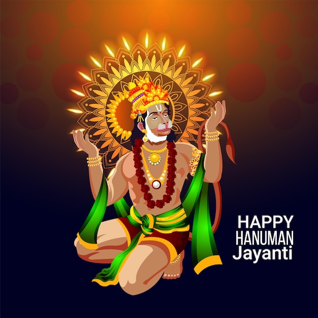 Ilustración vectorial de fondo hanuman jayanti