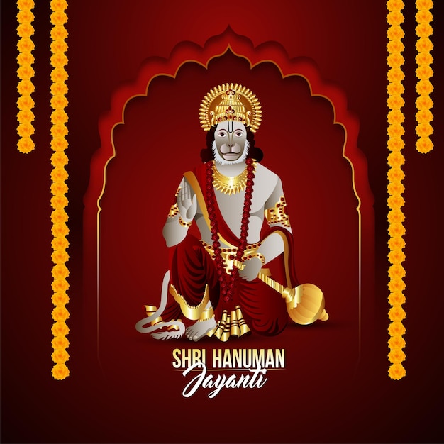 Ilustración vectorial de fondo hanuman jayanti