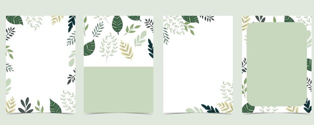 Vector ilustración vectorial de fondo de hoja verde para la invitación postal