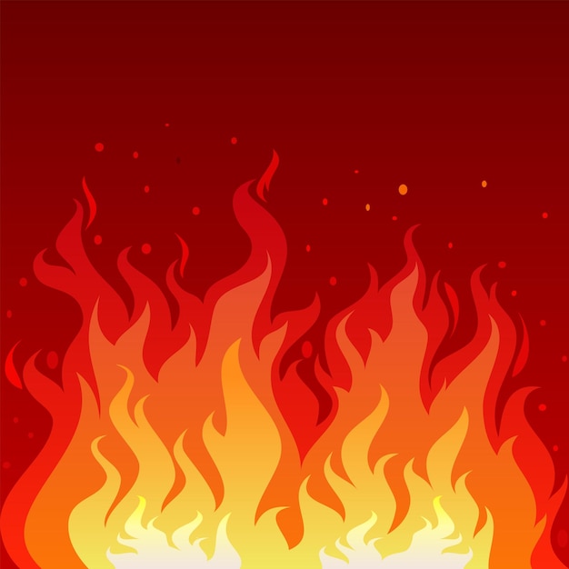 Vector ilustración vectorial de un fondo de llama caliente fondo de fuego y llamas